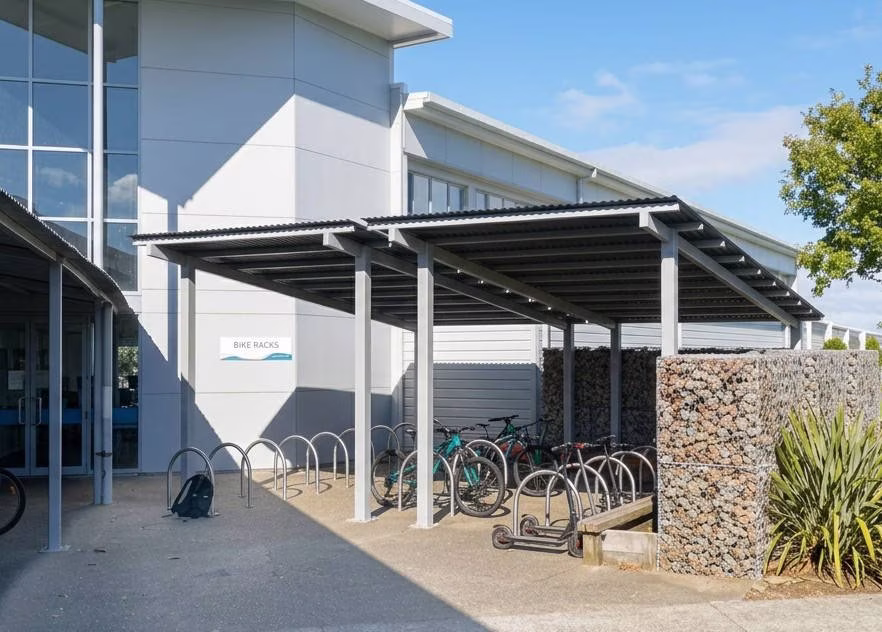 Long Bay College bike and scooter shelter